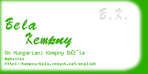 bela kempny business card